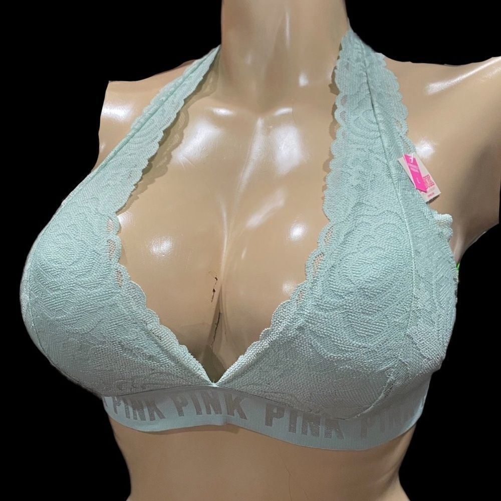 Victoria’s Secret Pink Lightly Lined Removable Padding Lace bralette bra Sage L
